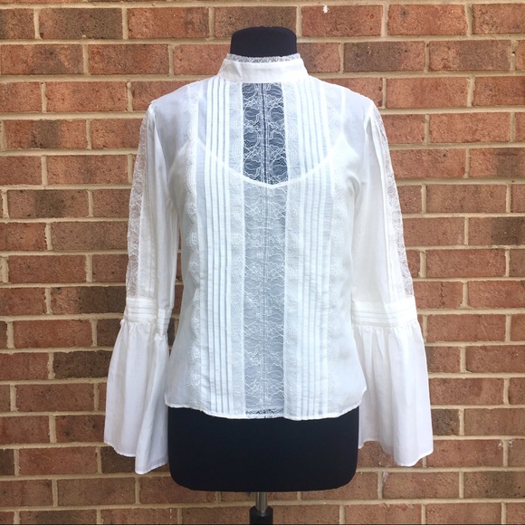 Celine bell sleeves Victorian lace blouse top - Picture 2 of 4